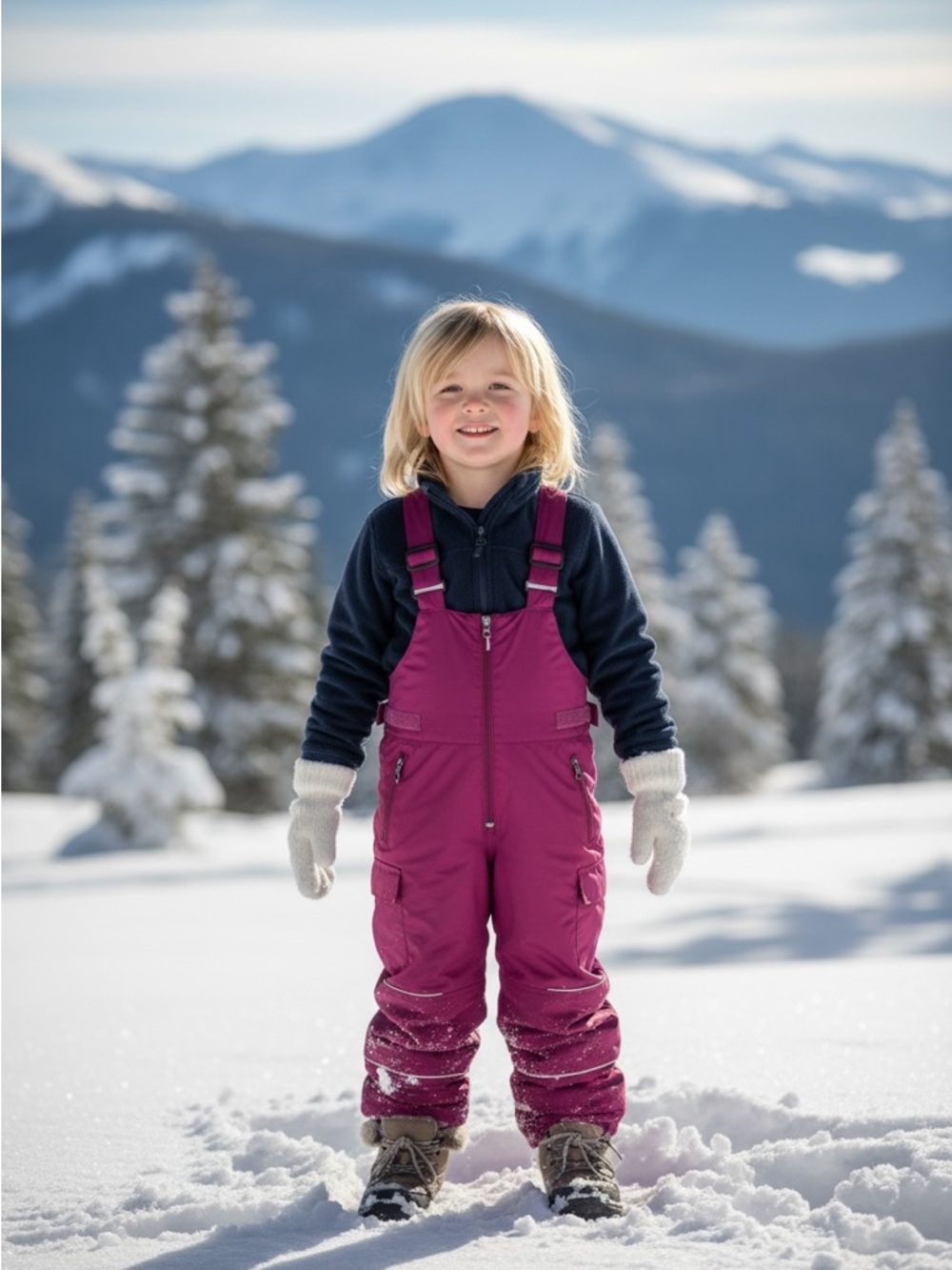 Columbia Kids Waterproof Ski Bib Fuchsia Small